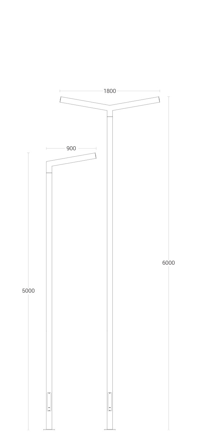 Polar Sq.100 Series - dimensional drawing