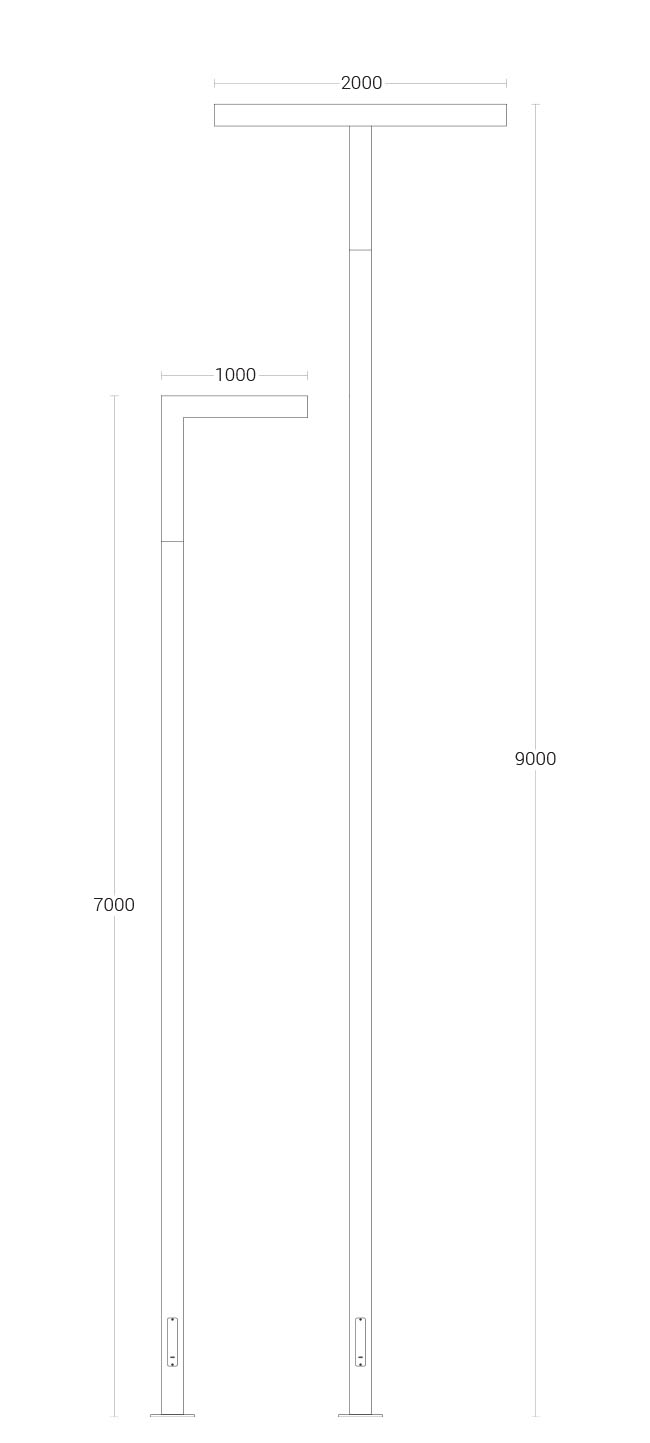Polar Sq.150 Series - dimensional drawing